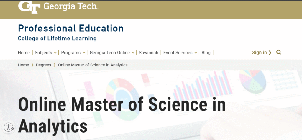 Georgia Institute of Technology — Online Master of Science in Analytics